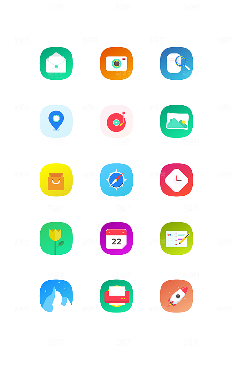 扁平程序应用app图标
