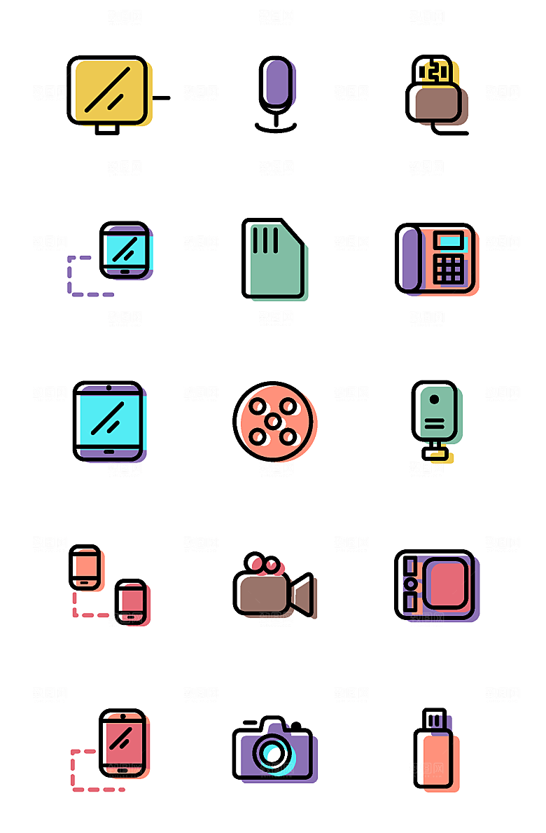 扁平程序应用app图标