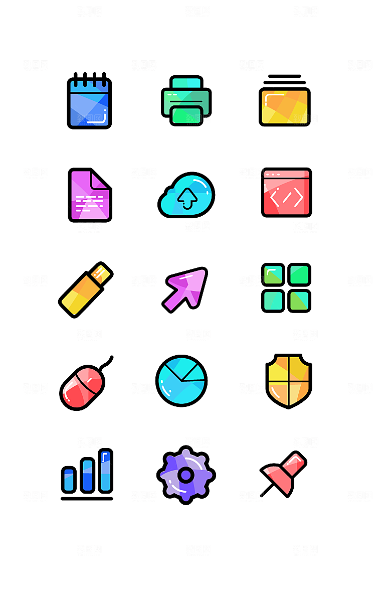扁平程序应用app图标