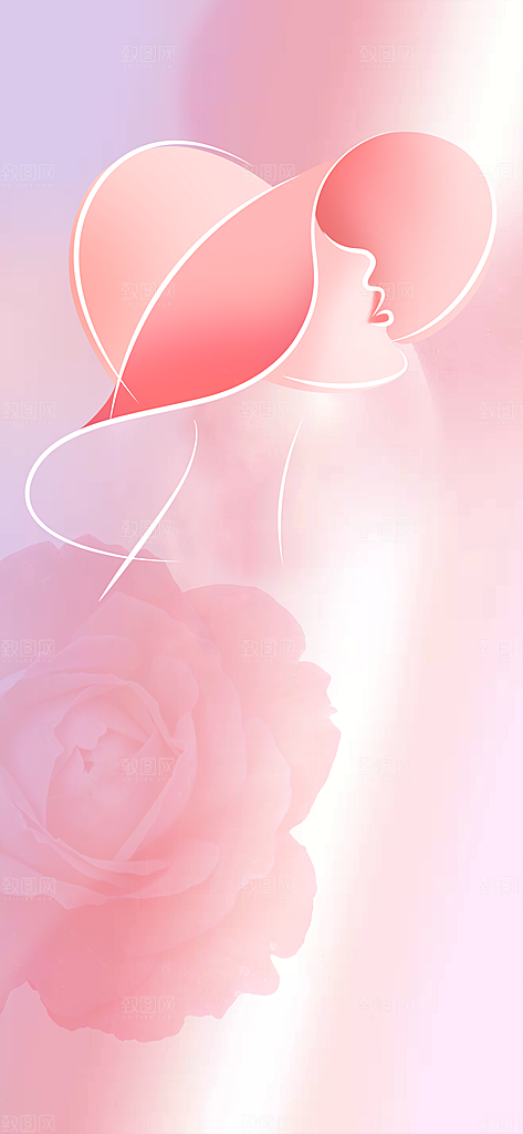 三八妇女节简约手机海报