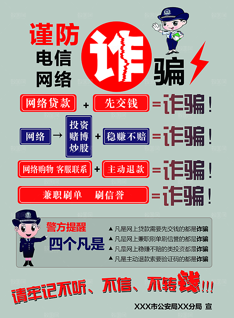 预防电信网络诈骗海报