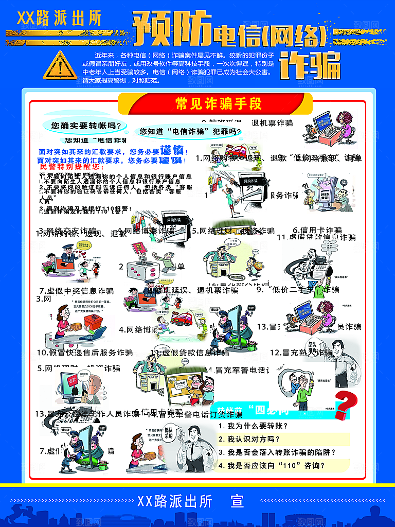 预防电信网络诈骗海报