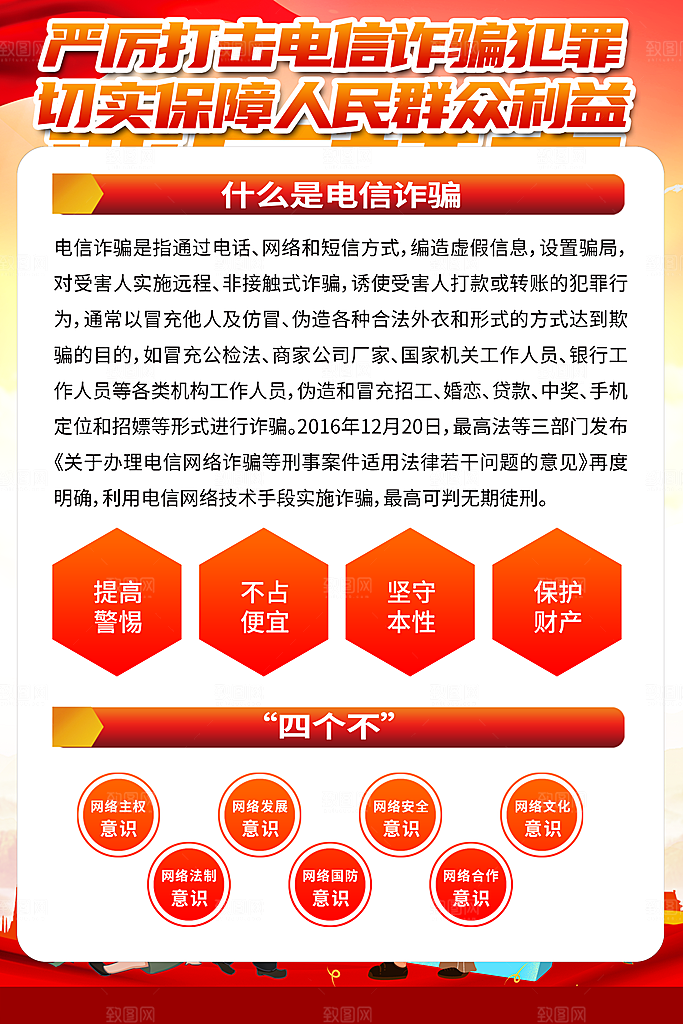 预防电信网络诈骗海报