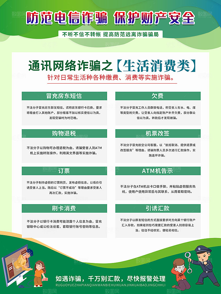 预防电信网络诈骗海报