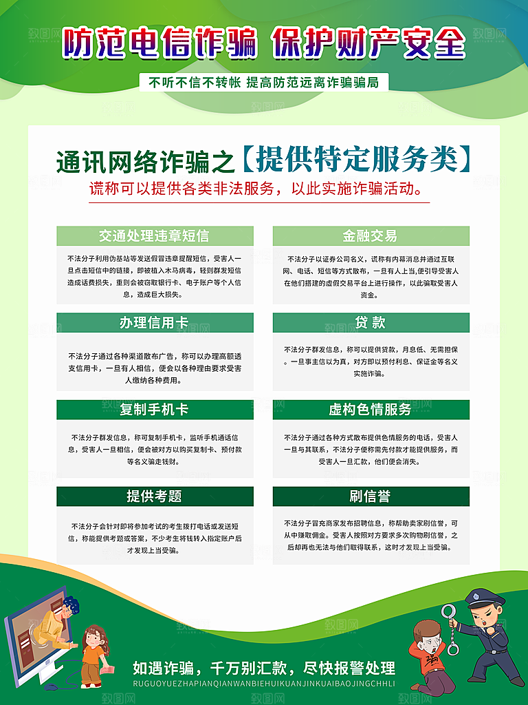 预防电信网络诈骗海报