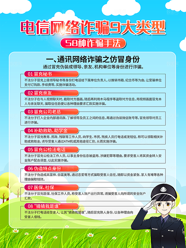 预防电信网络诈骗海报