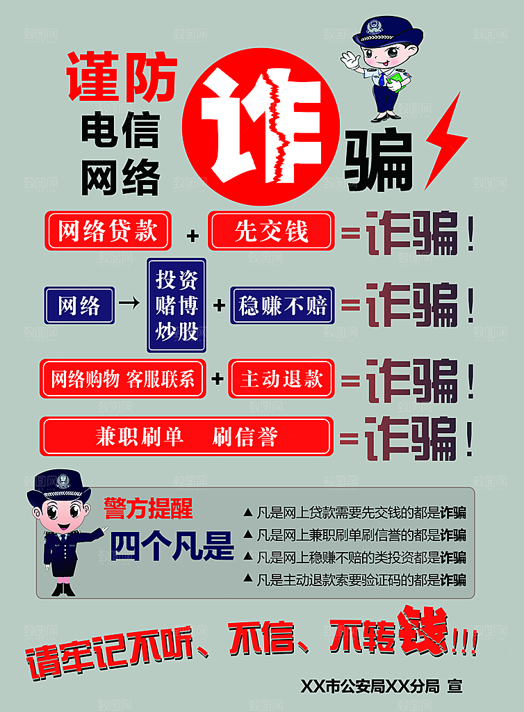 预防电信网络诈骗海报