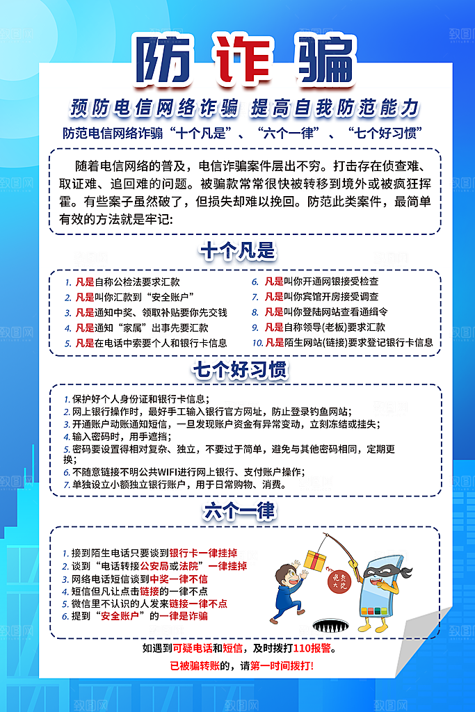 预防电信网络诈骗海报