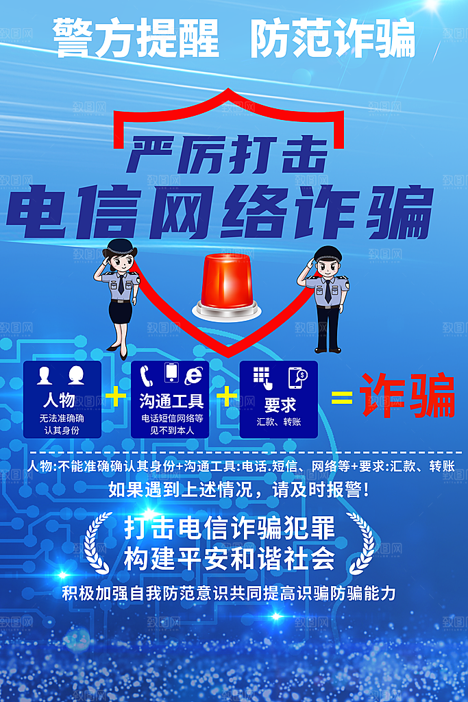 预防电信网络诈骗海报