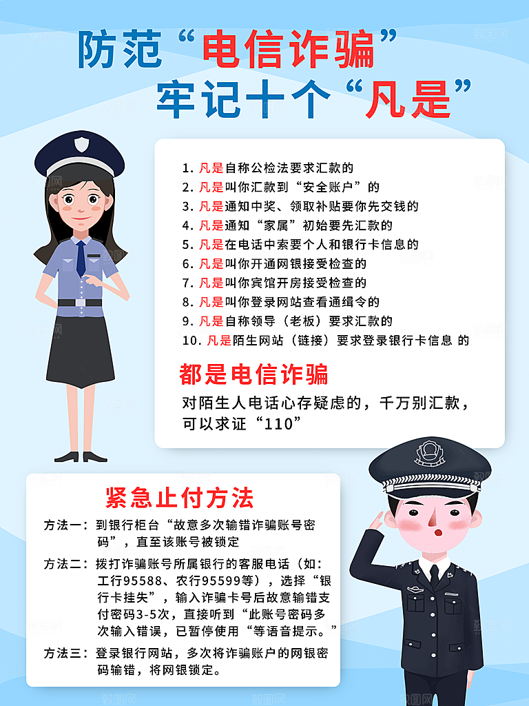 预防电信网络诈骗海报
