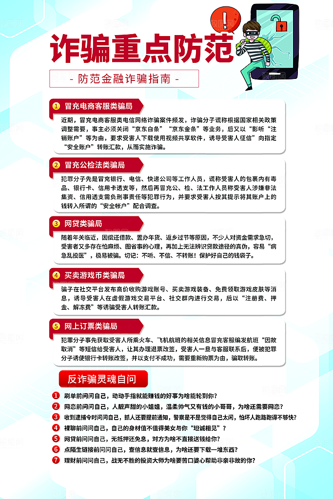 预防电信网络诈骗海报
