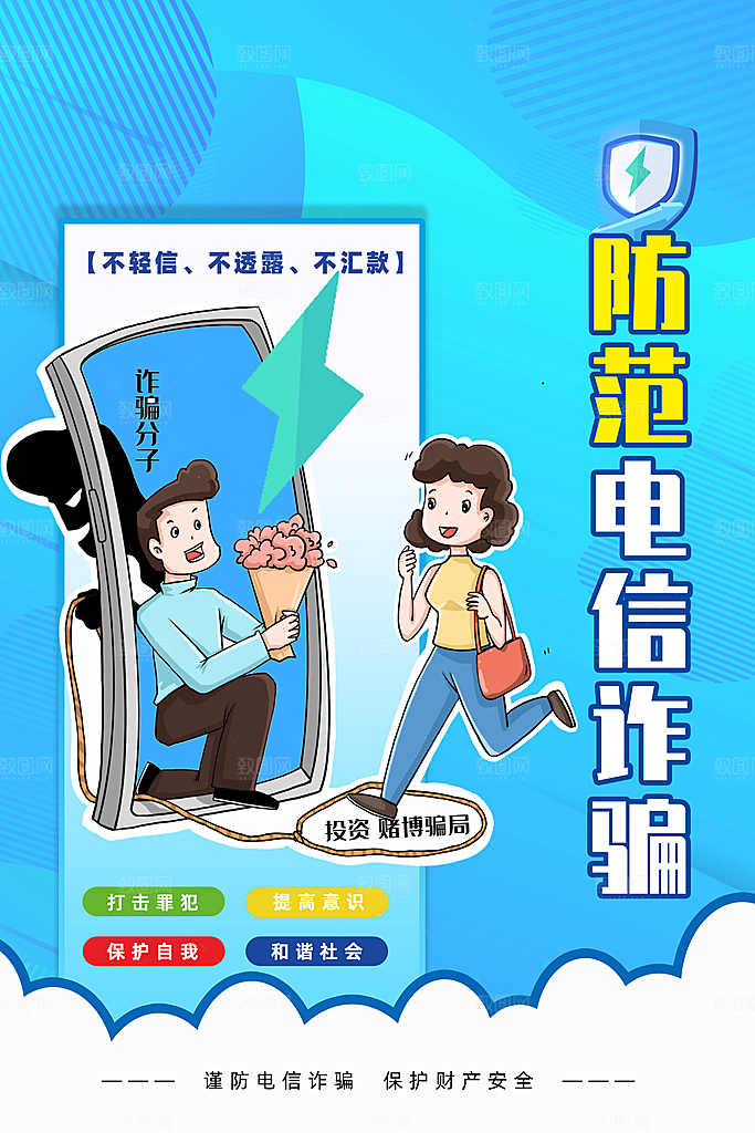 预防电信网络诈骗海报