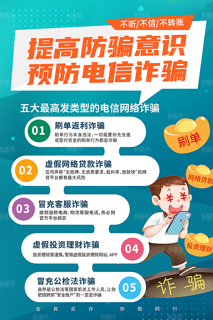 预防电信网络诈骗海报