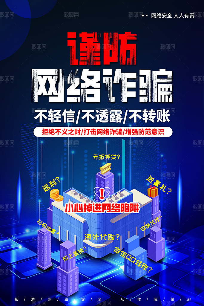 预防电信网络诈骗海报