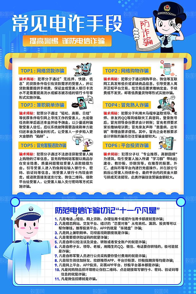预防电信网络诈骗海报