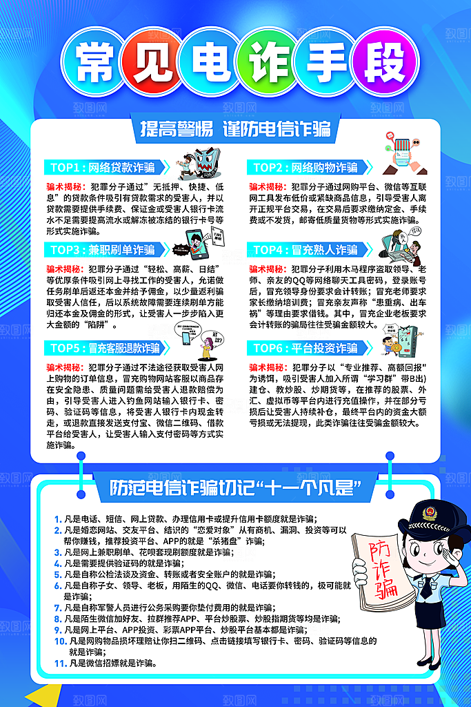 预防电信网络诈骗海报