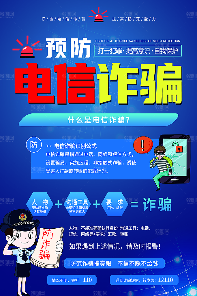 预防电信网络诈骗海报