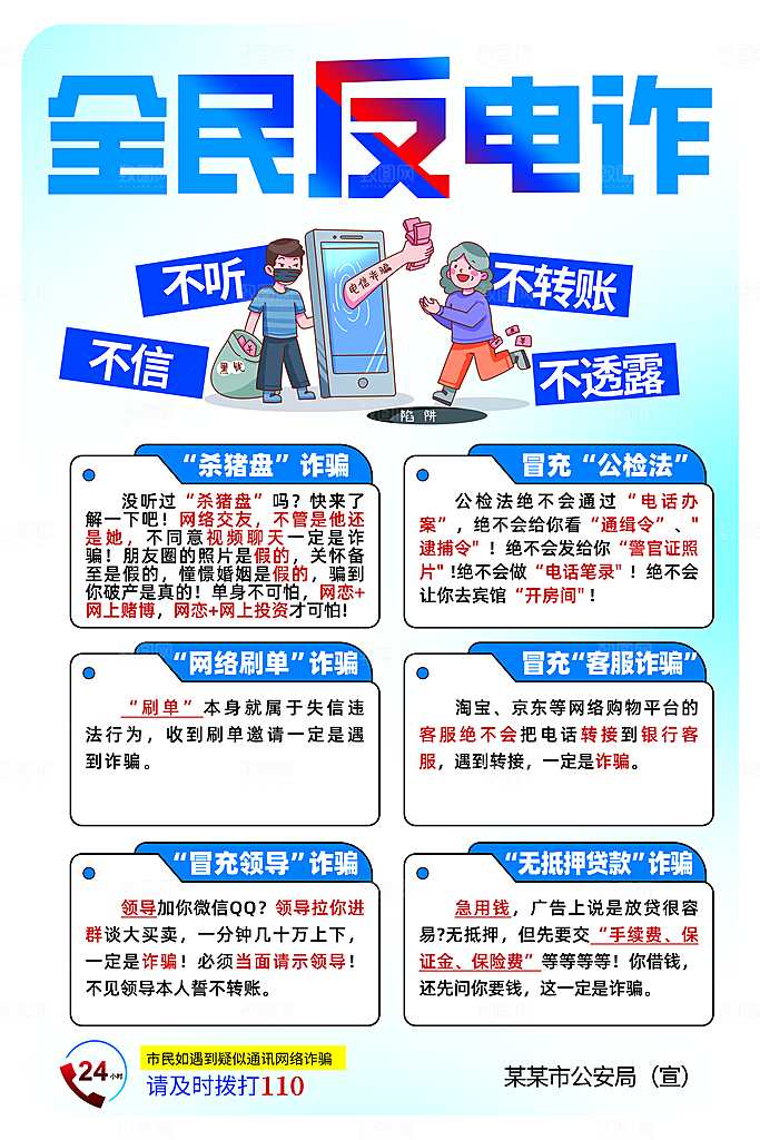 预防电信网络诈骗海报