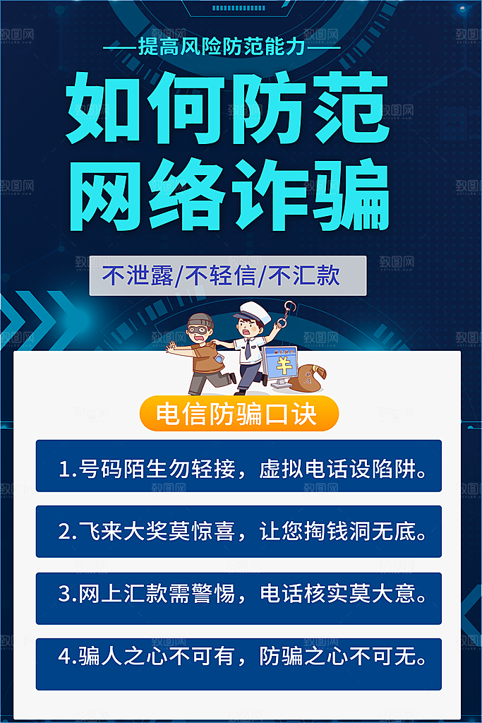 预防网络诈骗宣传海报