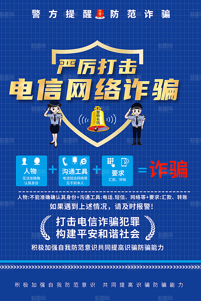预防网络诈骗宣传海报