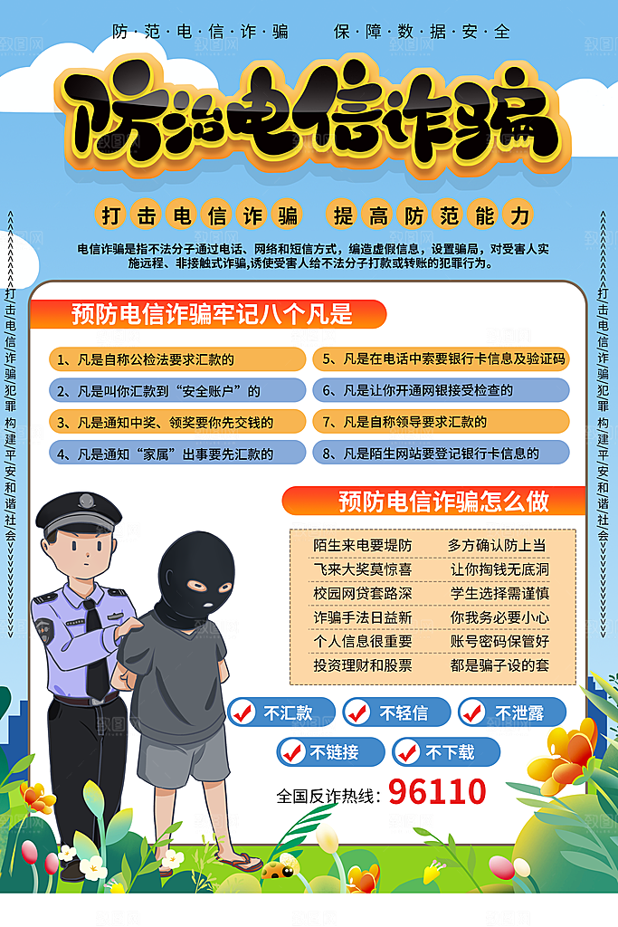 预防网络诈骗宣传海报