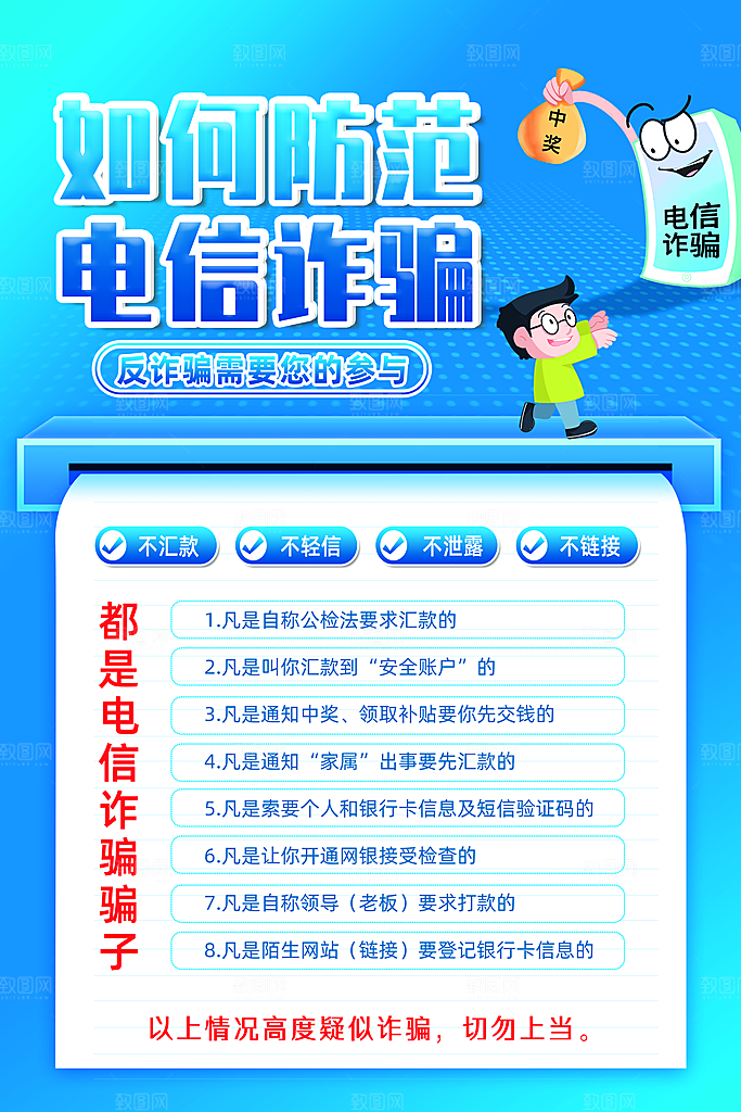 预防网络诈骗宣传海报