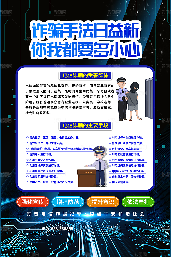 预防网络诈骗宣传海报
