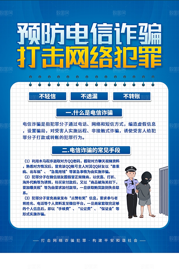 预防网络诈骗宣传海报