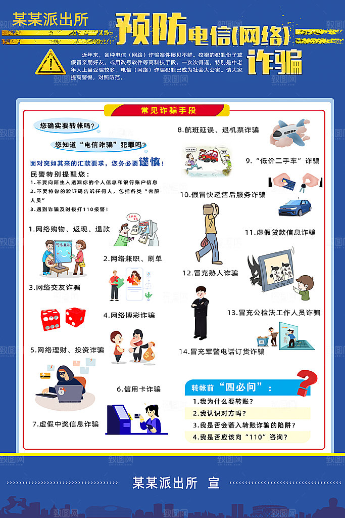 预防网络诈骗宣传海报