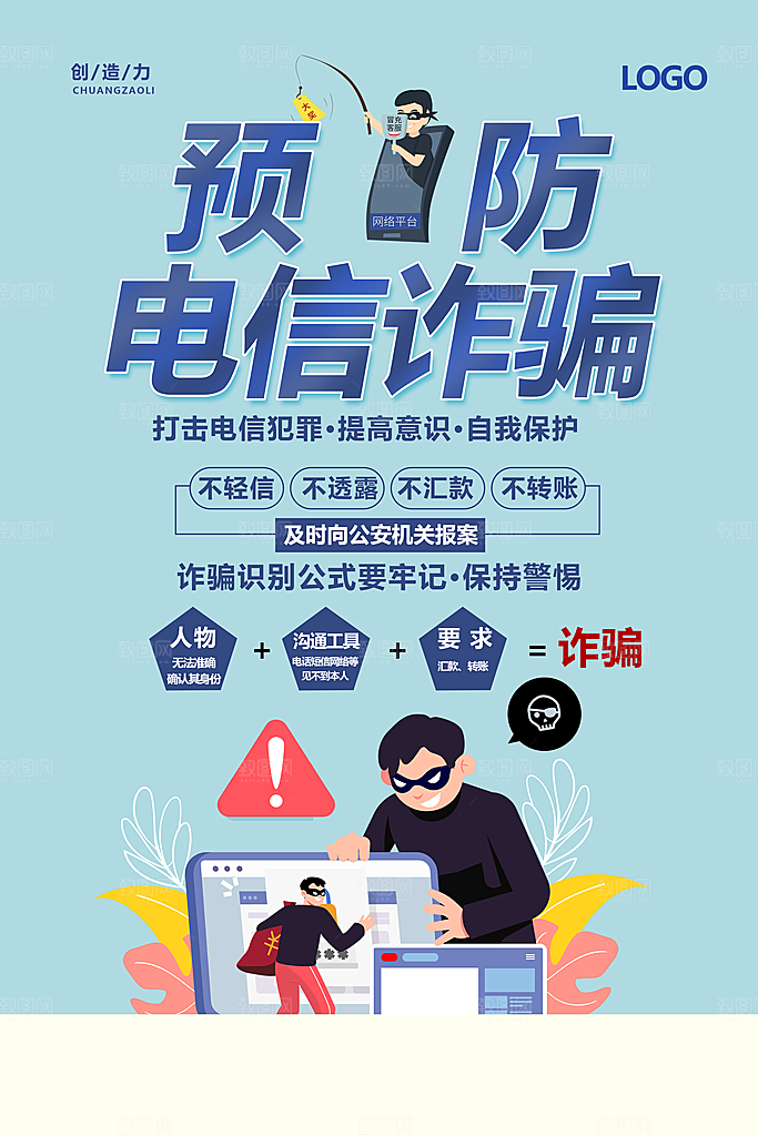 预防网络诈骗宣传海报