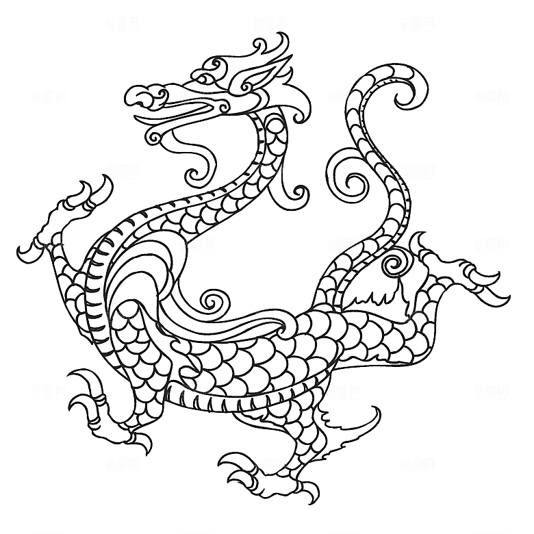 中式龙凤图案素材