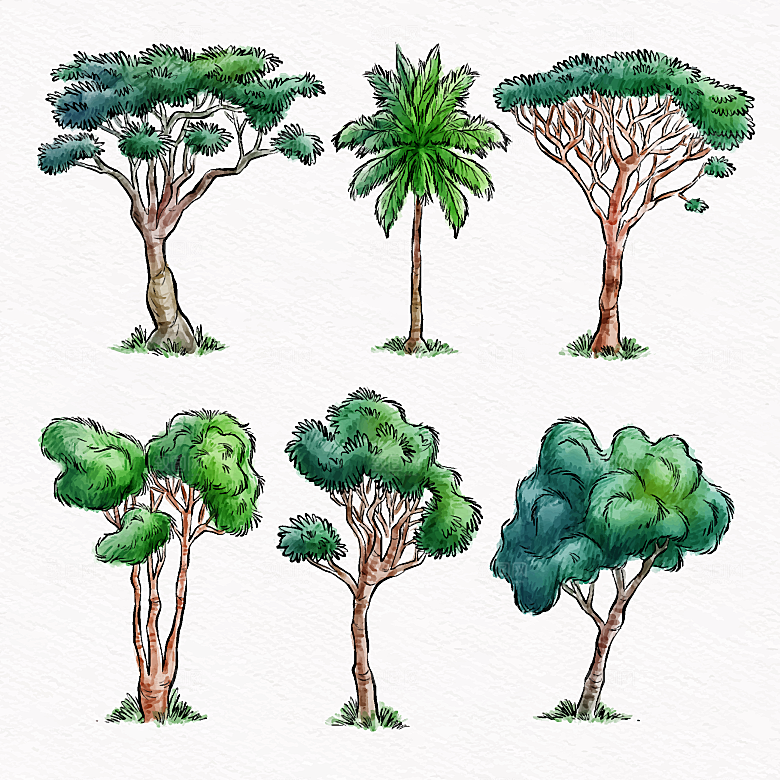 扁平植物矢量素材