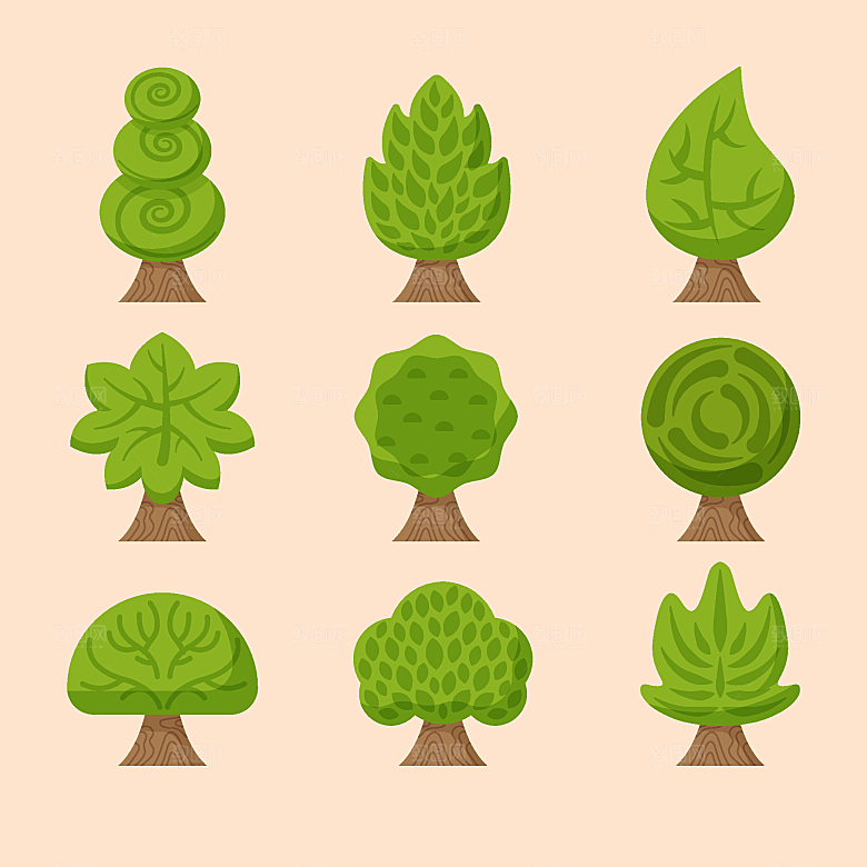 扁平植物矢量素材