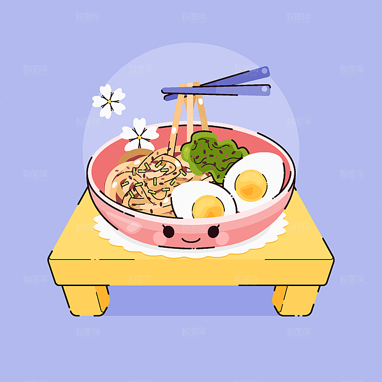 食物料理矢量插图