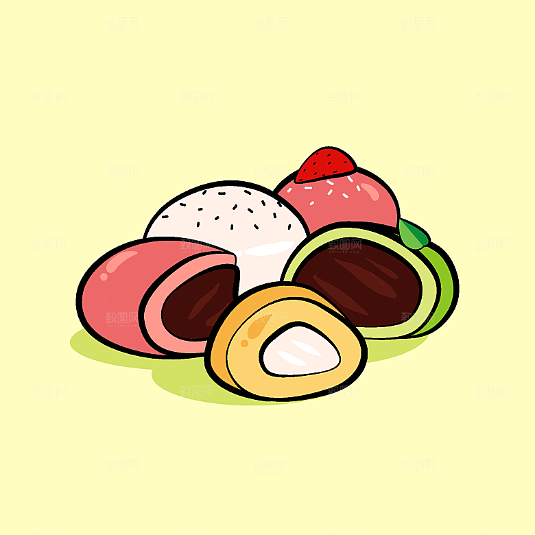 食物料理矢量插图