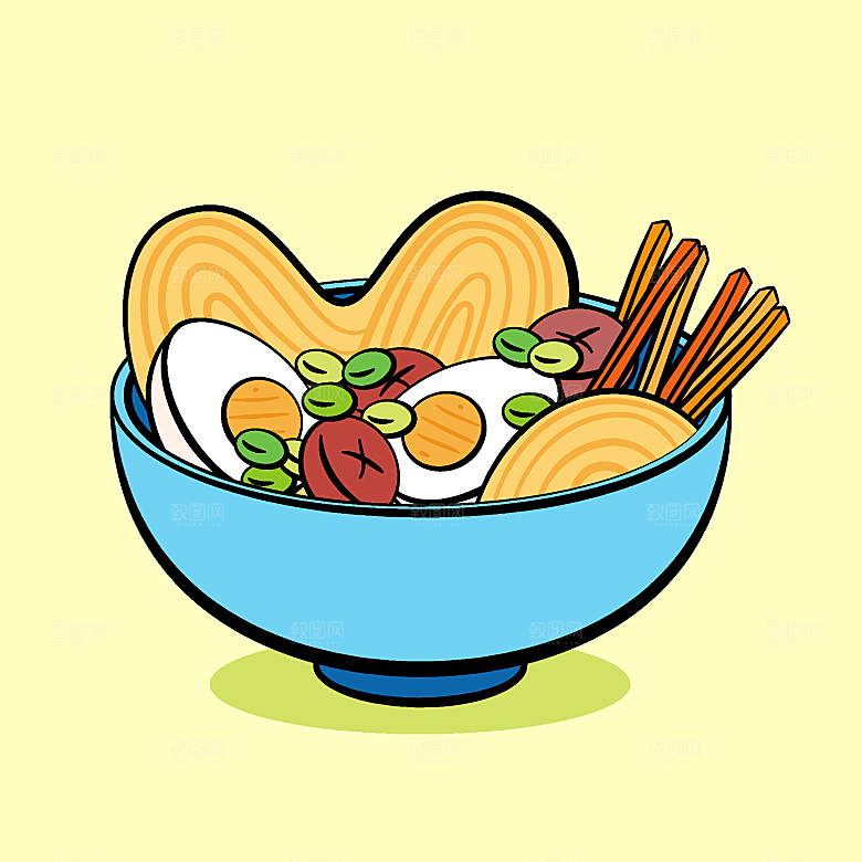 食物料理矢量插图