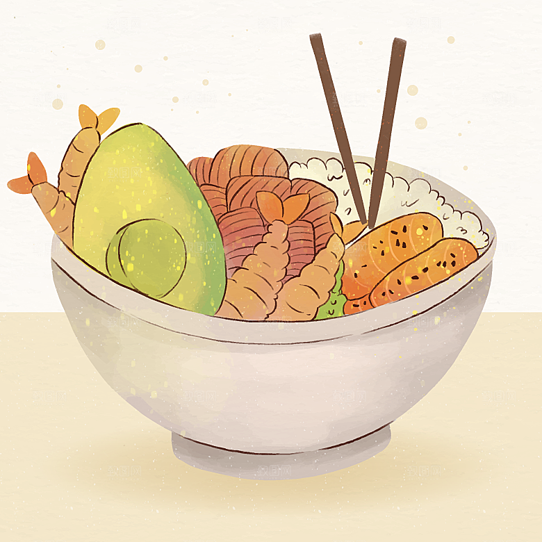 食物料理矢量插图