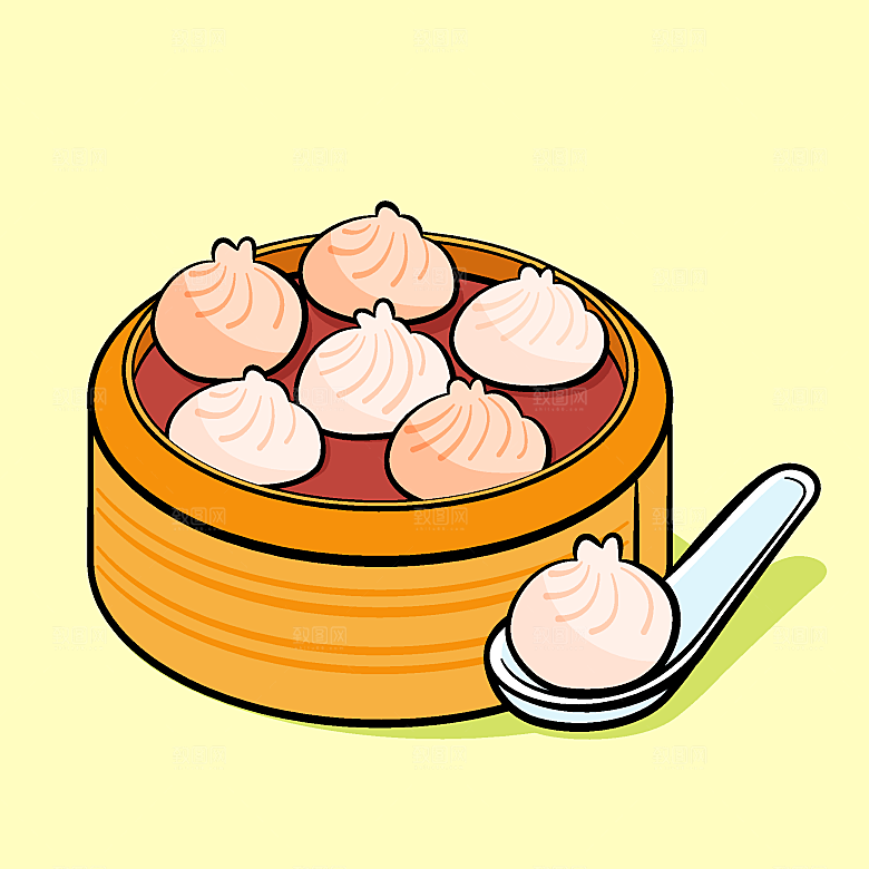 食物料理矢量插图