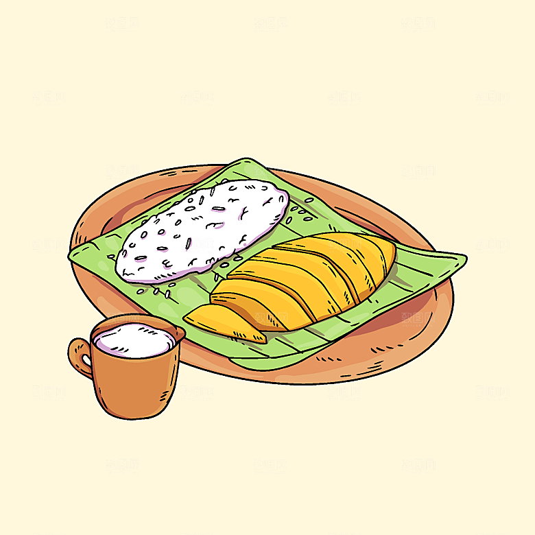 食物料理矢量插图