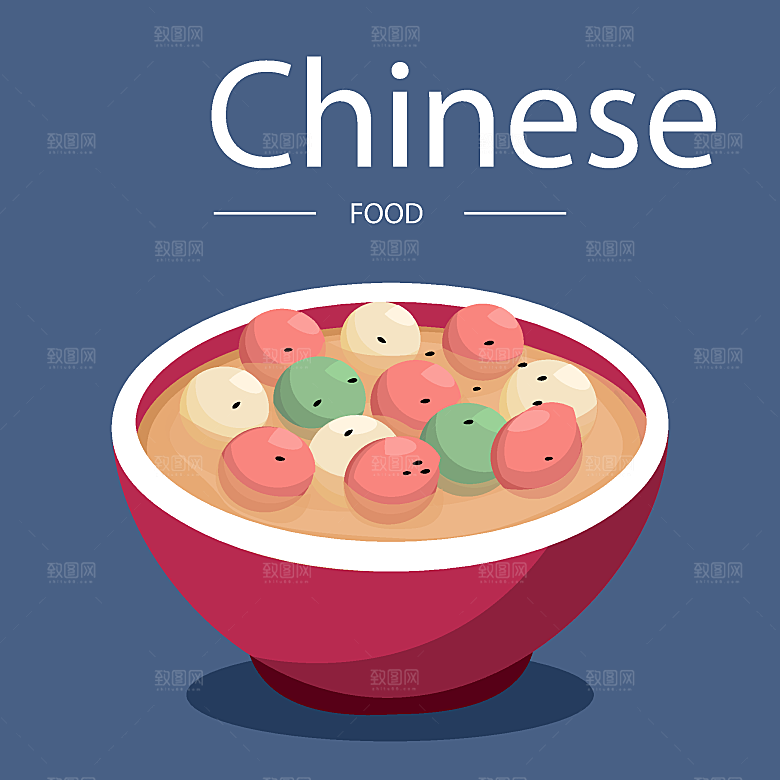 食物料理矢量插图
