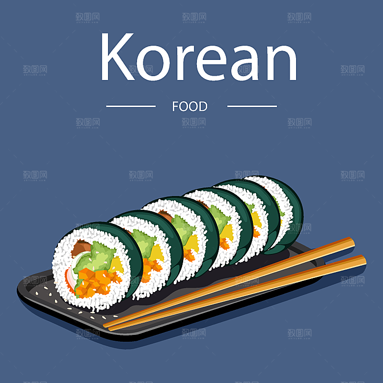 食物料理矢量插图