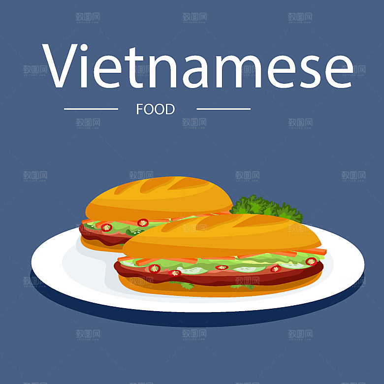食物料理矢量插图