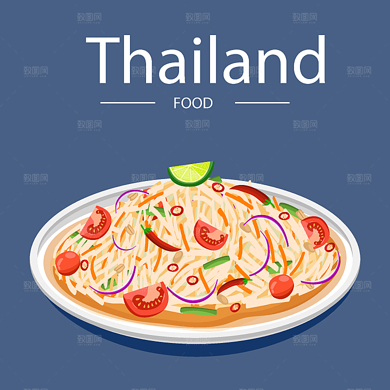 食物料理矢量插图