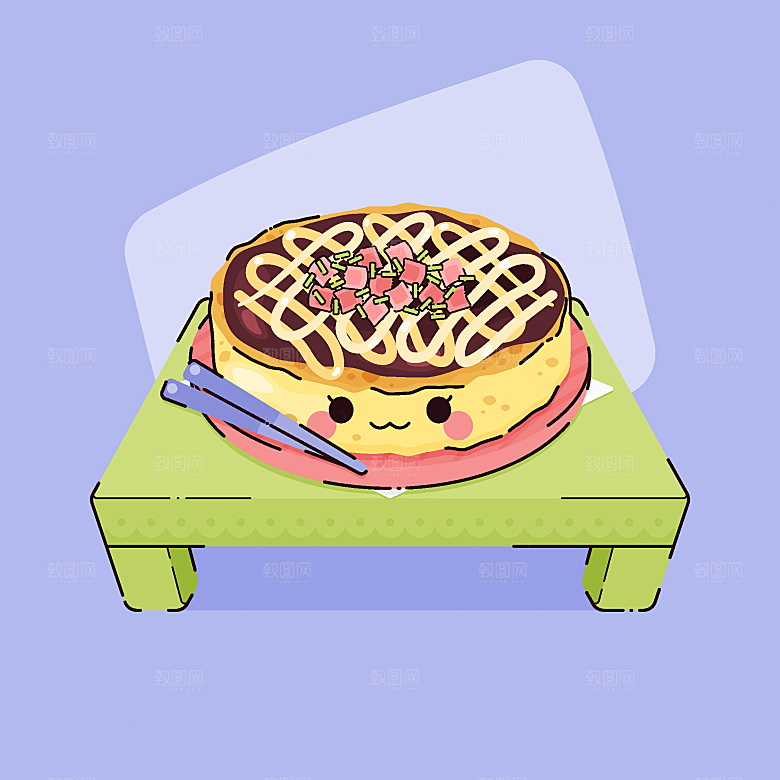 食物料理矢量插图