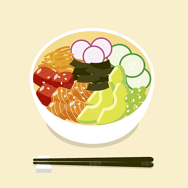食物料理矢量插图