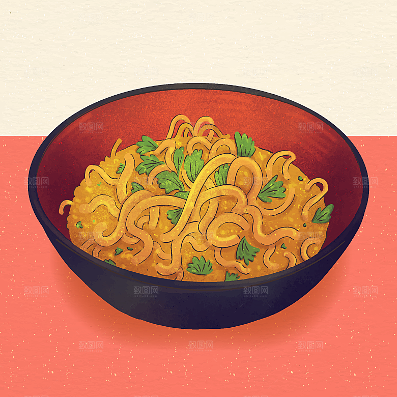 食物料理矢量插图