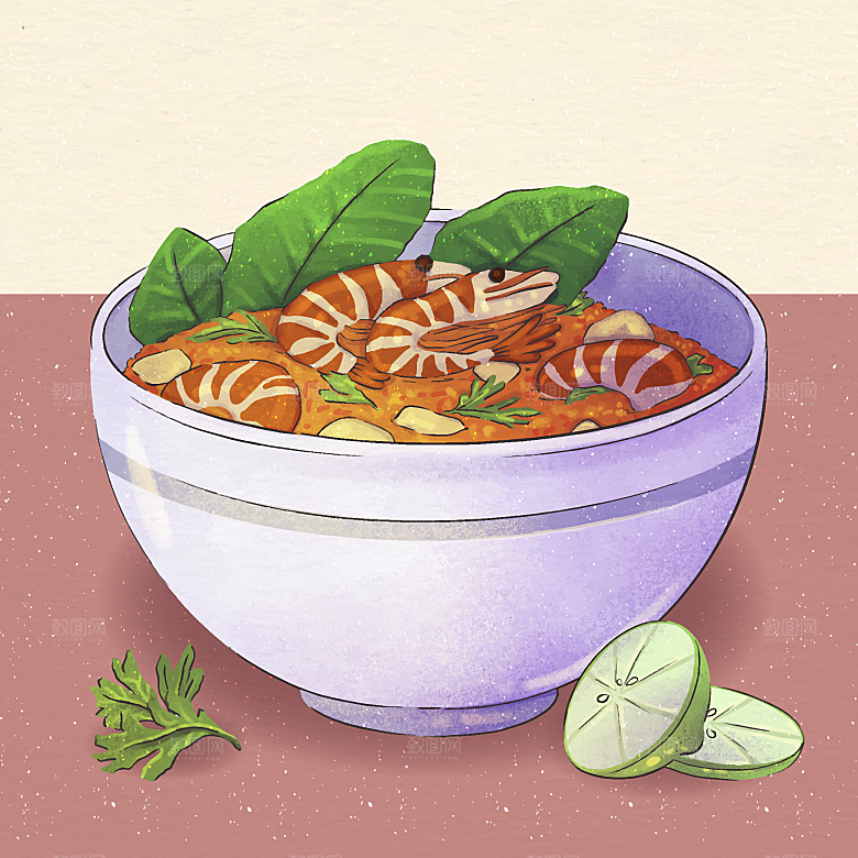 食物料理矢量插图