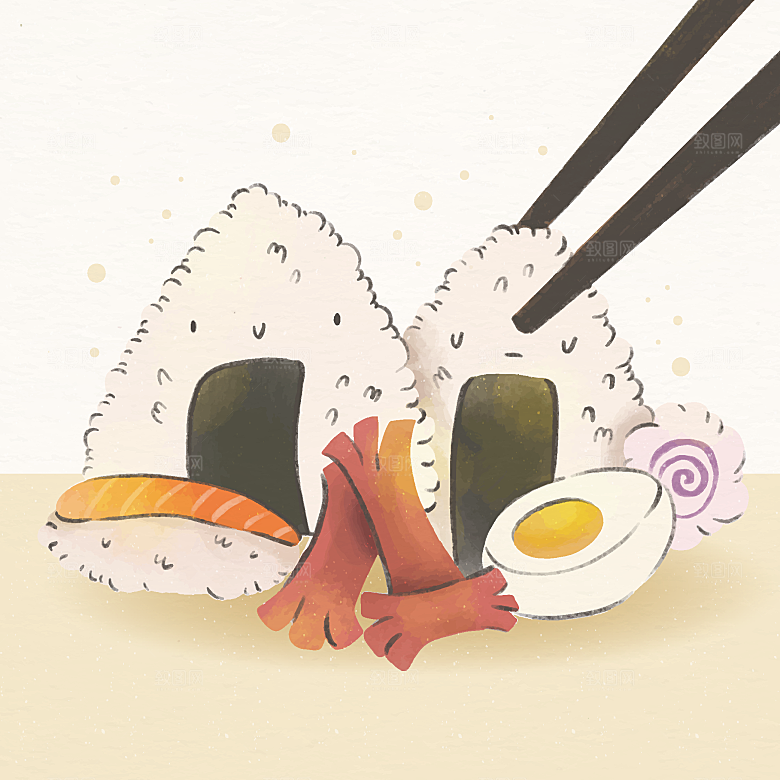 食物料理矢量插图