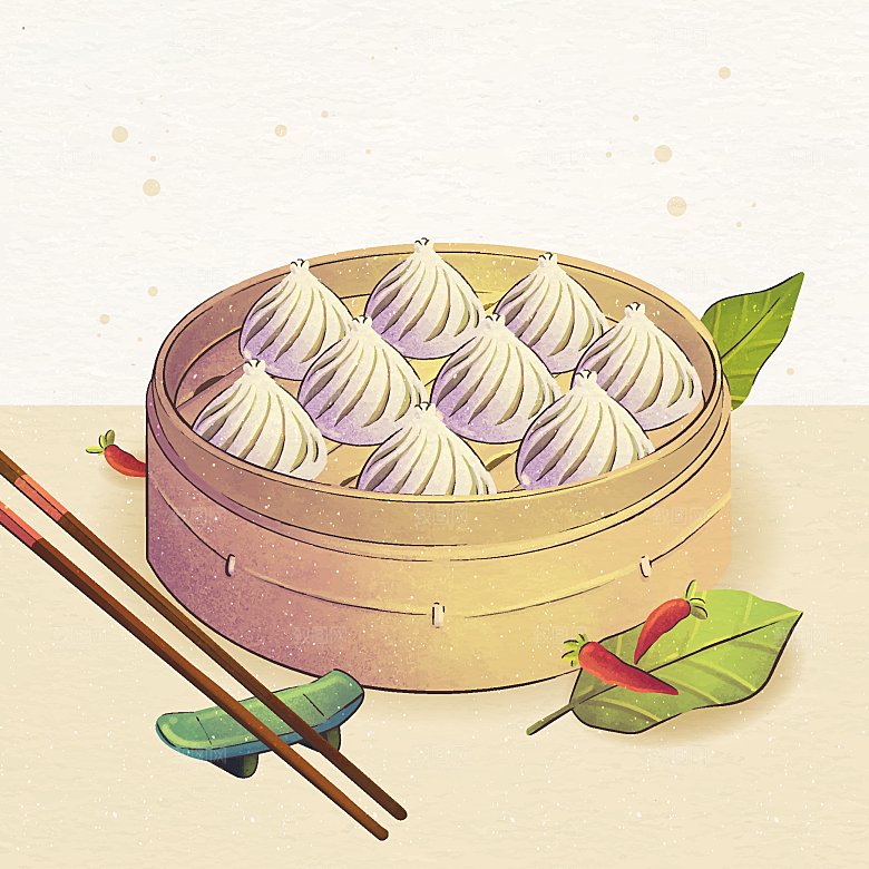 食物料理矢量插图