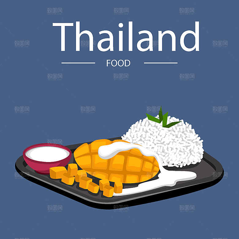 食物料理矢量插图